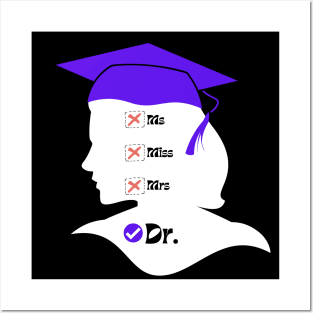 Purple Graduation Cap Miss Ms Mrs Dr for New Graduate | Dark Variant Posters and Art